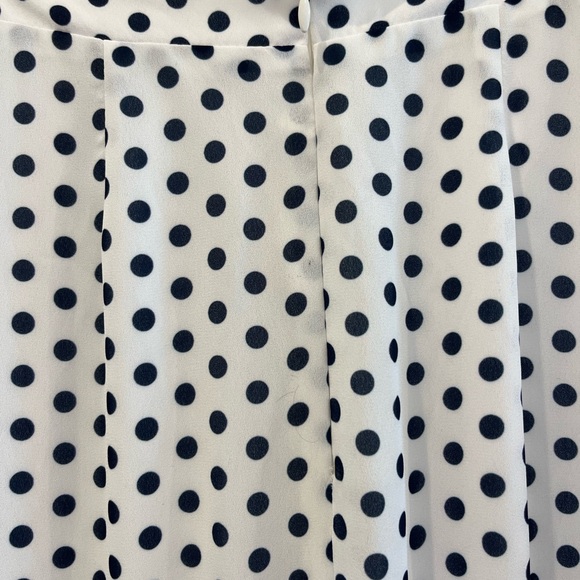 Navy blue and white polkadot layered skirt - Picture 3 of 4